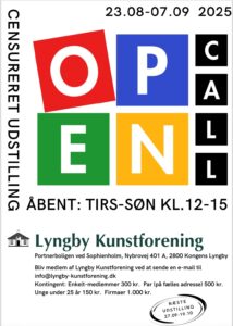 Udstillingsplakat til Lyngby Kunstforenings Open Call 20x20